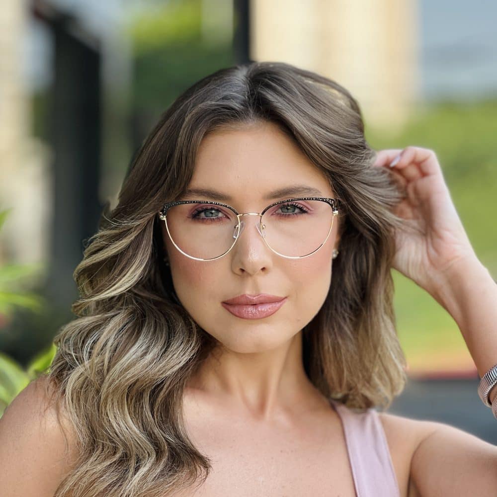 oticagriss oculos de grau feminino gatinho preto e dourado 393 oticagriss oculos de grau feminino gatinho preto e dourado 393