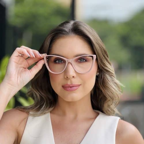 oticagriss oculos de grau feminino gatinho rosa 396