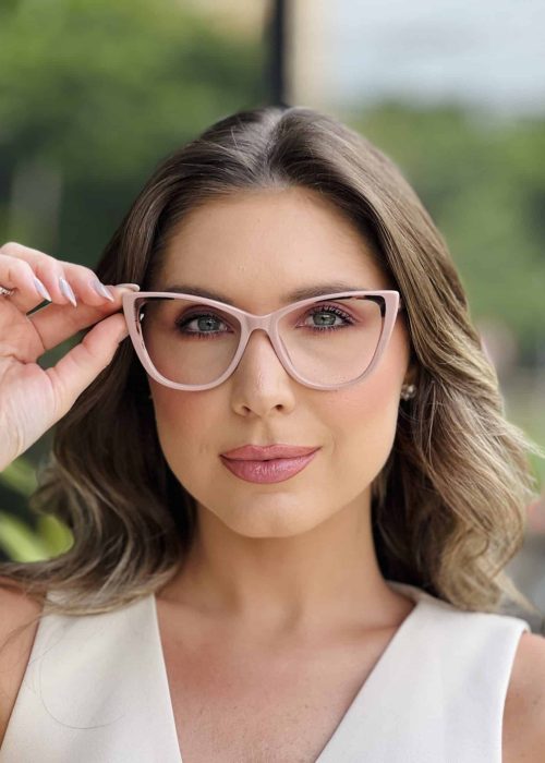 oticagriss oculos de grau feminino gatinho rosa 396