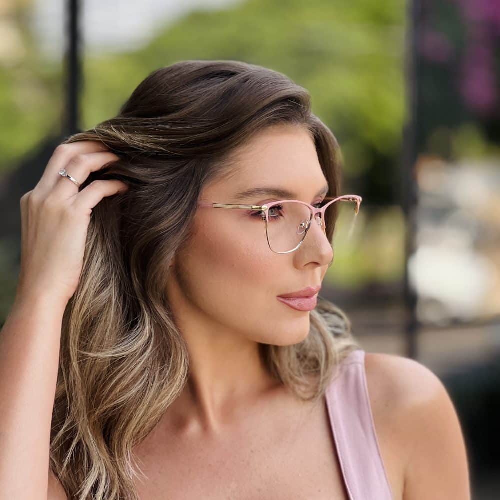 oticagriss oculos de grau feminino gatinho rosa e dourado 394 3 oticagriss oculos de grau feminino gatinho rosa e dourado 394 3