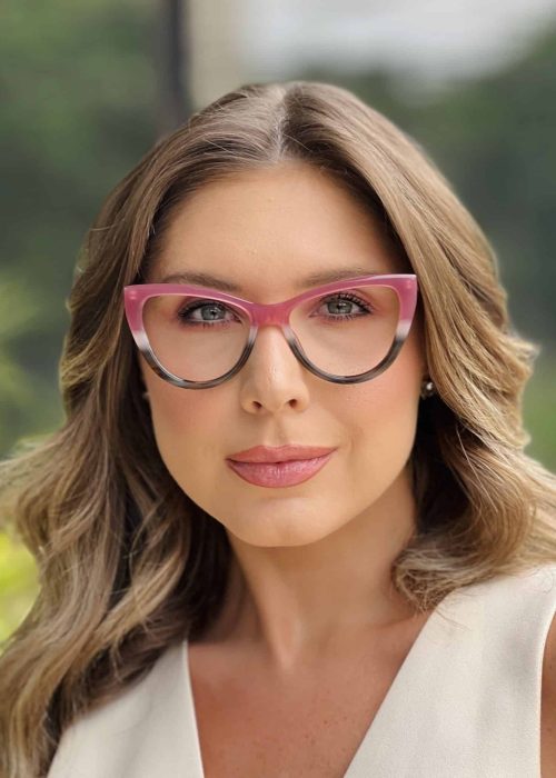 oticagriss oculos de grau feminino gatinho rosa e marrom 395
