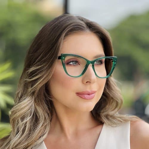 oticagriss oculos de grau feminino gatinho verde 396 1