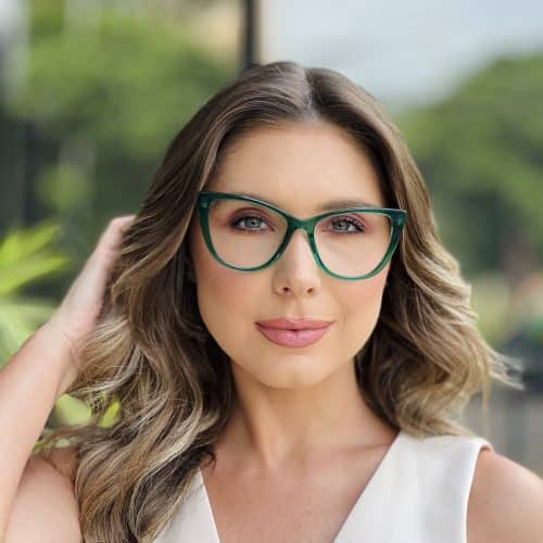 oticagriss oculos de grau feminino gatinho verde 396