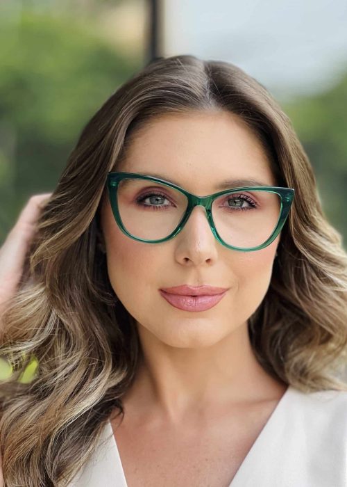 oticagriss oculos de grau feminino gatinho verde 396