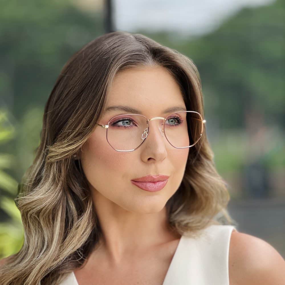 oticagriss oculos de grau feminino hexagonal marrom e dourado 392 4 oticagriss oculos de grau feminino hexagonal marrom e dourado 392 4