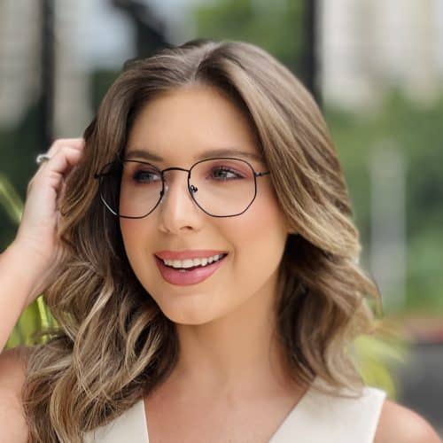 oticagriss oculos de grau feminino hexagonal preto 392 3