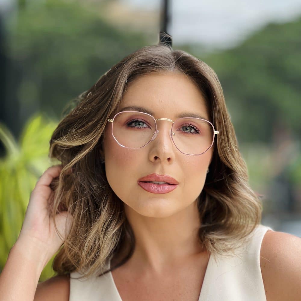 oticagriss oculos de grau feminino hexagonal rose e dourado 392 oticagriss oculos de grau feminino hexagonal rose e dourado 392