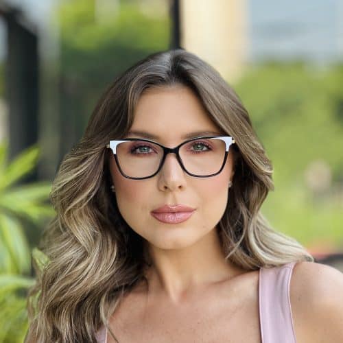 oticagriss oculos de grau feminino quadrado preto 399