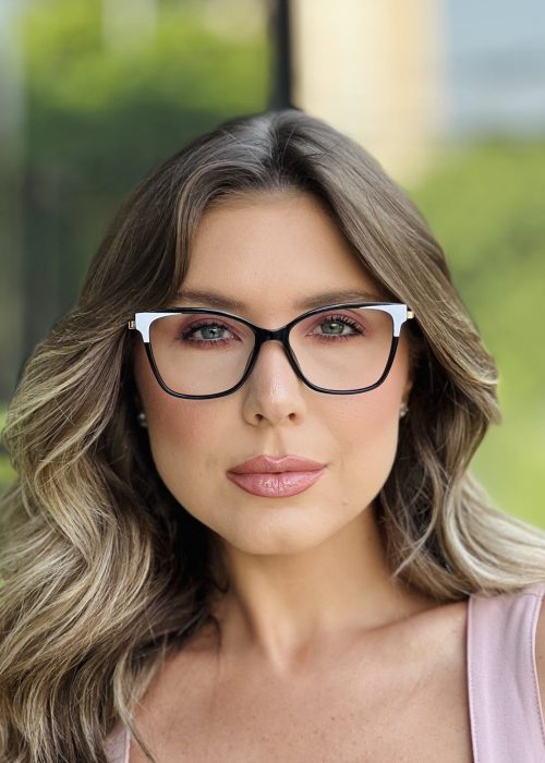 oticagriss oculos de grau feminino quadrado preto 399