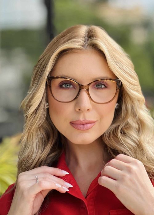 oticagriss oculos de grau feminino gatinho marrom transparente 404