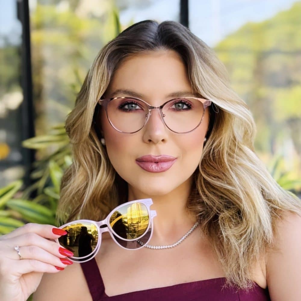oticagriss oculos feminino 3 em 1 clip on gatinho rose 210 oticagriss oculos feminino 3 em 1 clip on gatinho rose 210