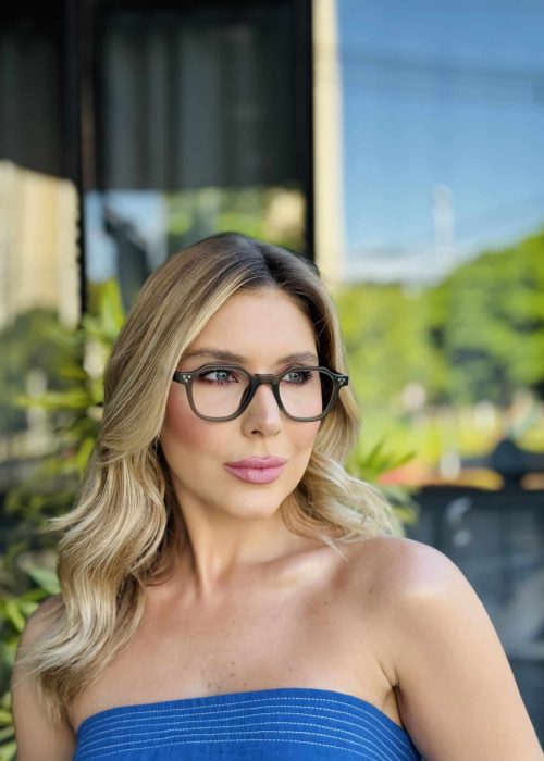 oticagriss oculos de grau feminino hexagonal verde 406
