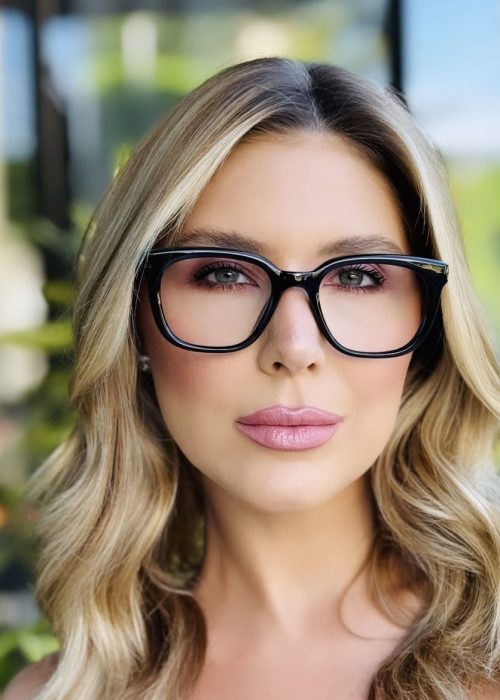 oticagriss oculos de grau feminino quadrado preto 411