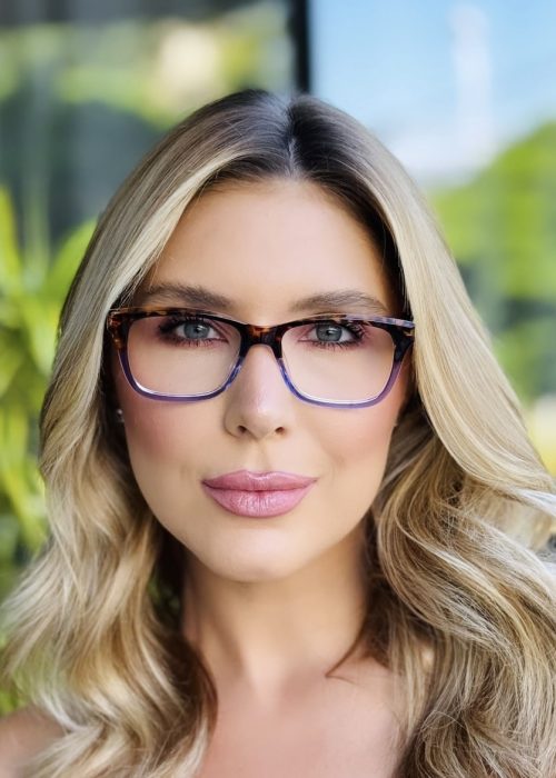 oticagriss oculos de grau feminino quadrado tartaruga e roxo 407