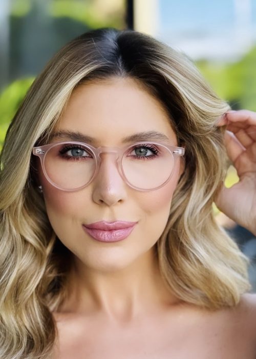 oticagriss oculos de grau feminino redondo rose 408