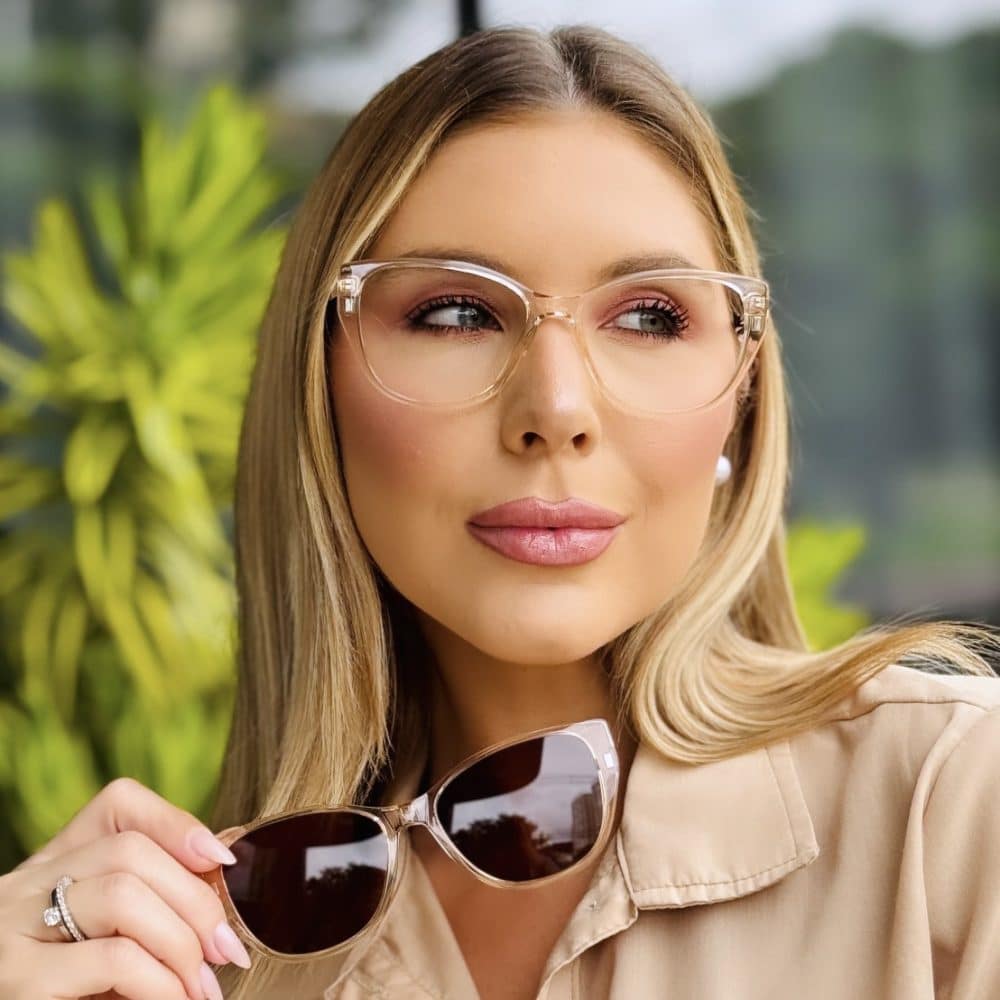 oticagriss oculos feminino 2 em 1 clip on gatinho champanhe 417 7 oticagriss oculos feminino 2 em 1 clip on gatinho champanhe 417 7
