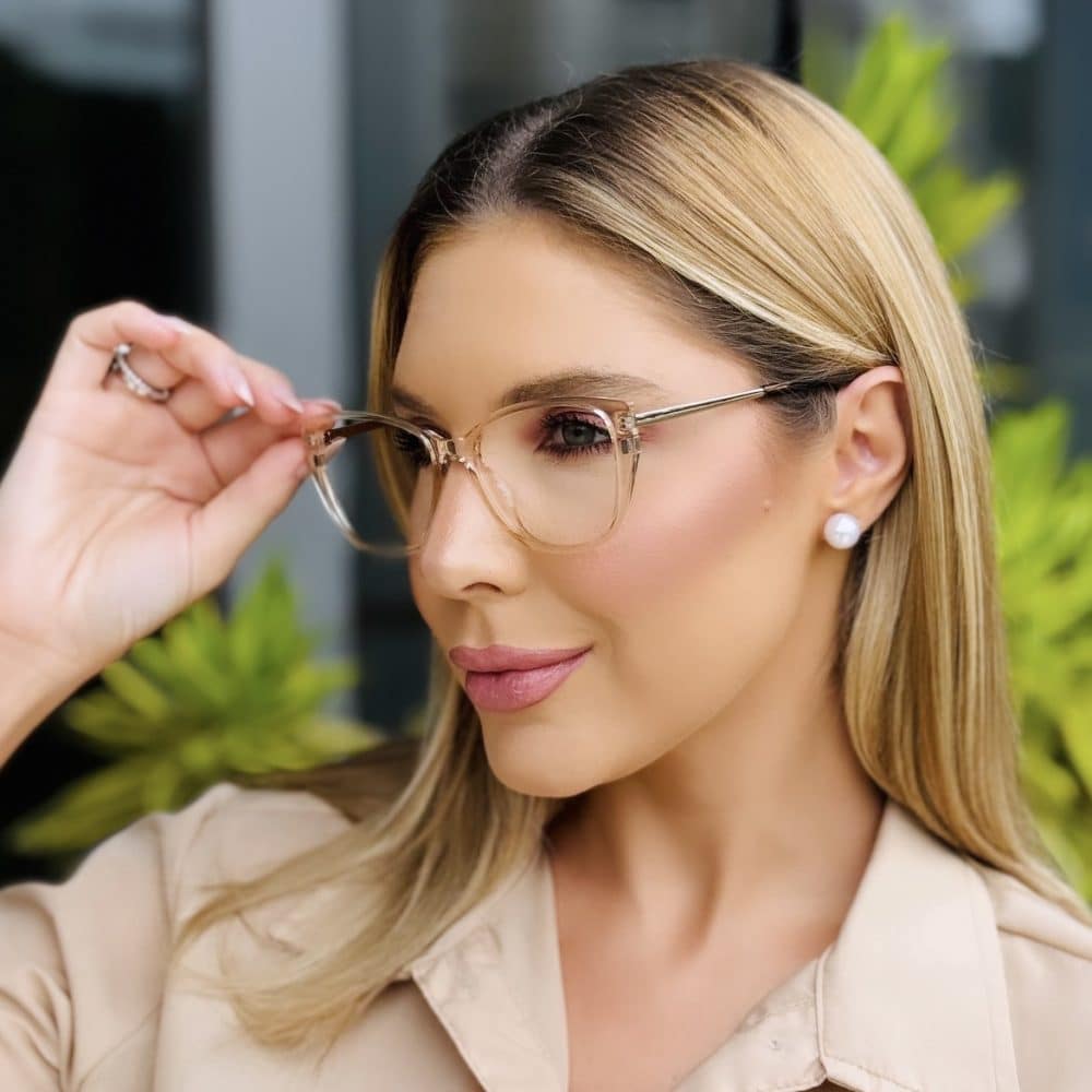 oticagriss oculos feminino 2 em 1 clip on gatinho champanhe 417 9 oticagriss oculos feminino 2 em 1 clip on gatinho champanhe 417 9