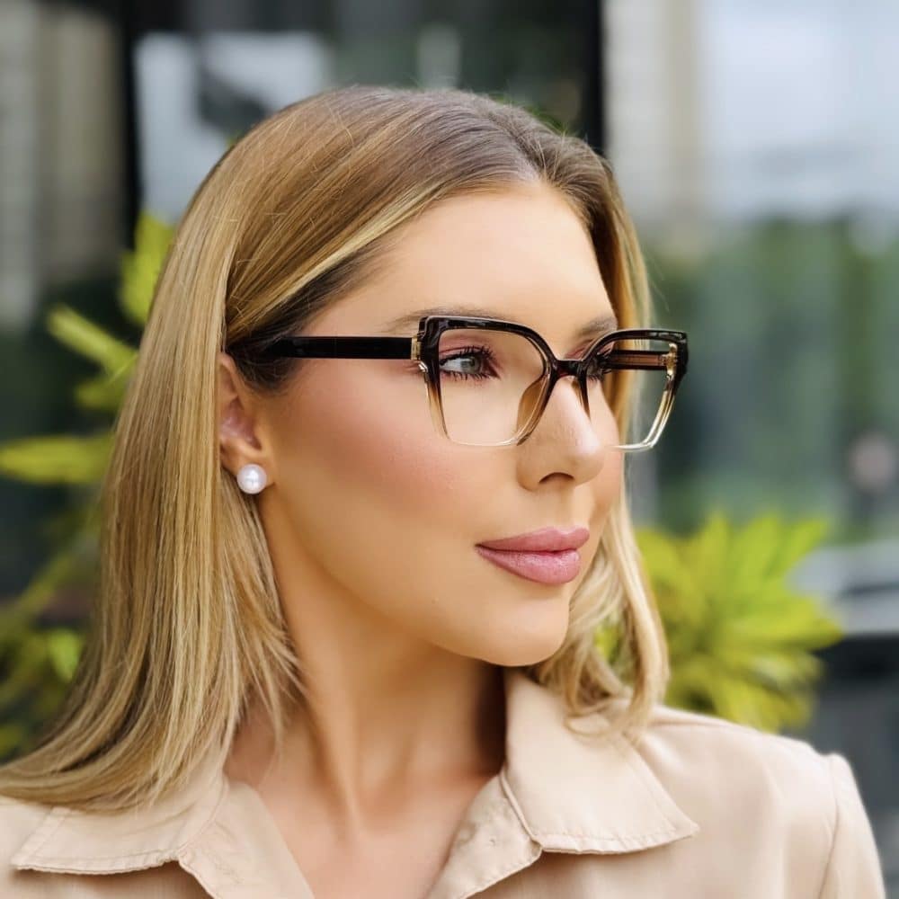 oticagriss oculos feminino 2 em 1 clip on gatinho marrom 414 5 oticagriss oculos feminino 2 em 1 clip on gatinho marrom 414 5