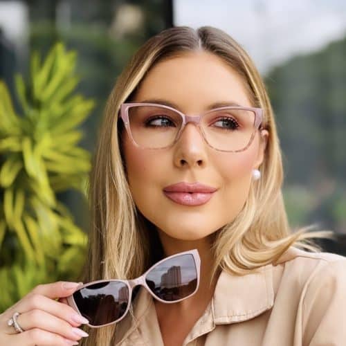 oticagriss oculos feminino 2 em 1 clip on gatinho nude 415 1