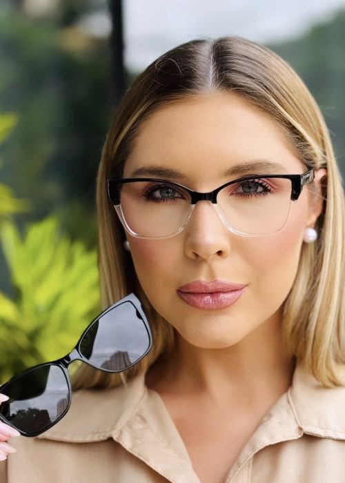 oticagriss oculos feminino 2 em 1 clip on gatinho preto 415 7