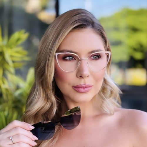 oticagriss oculos feminino 2 em 1 clip on gatinho rosa 410 1