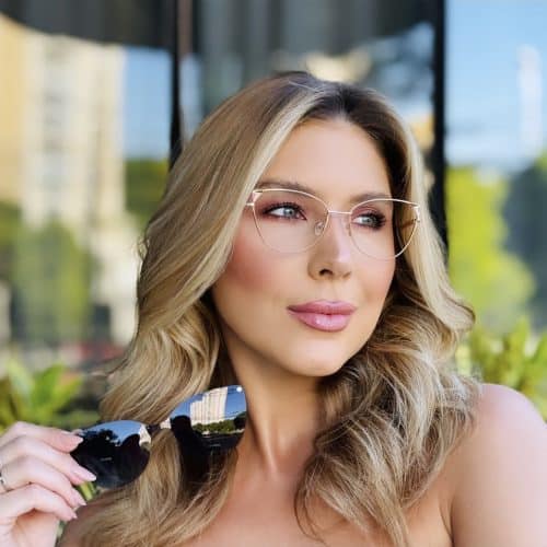 oticagriss oculos feminino 2 em 1 clip on gatinho rosa 413 1