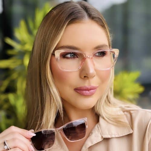 oticagriss oculos feminino 2 em 1 clip on gatinho rosa 416 1