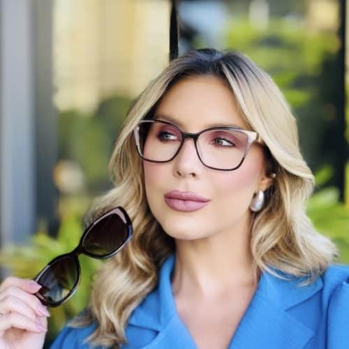 oticagriss oculos 2 em 1 clip on quadrado marrom transparente 421 1