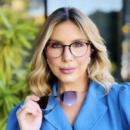 oticagriss oculos clip on 2 em 1 redondo tartaruga e azul 241