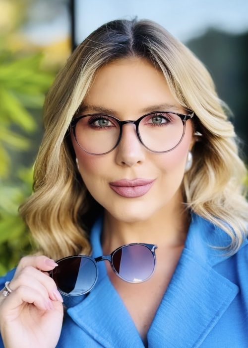 oticagriss oculos clip on 2 em 1 redondo tartaruga e azul 241