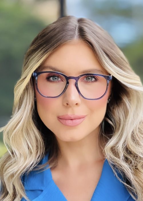 oticagriss oculos de grau feminino hexagonal azul 419