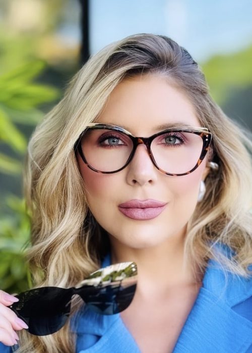 oticagriss oculos feminino 2 em 1 clip on gatinho tartaruga 424