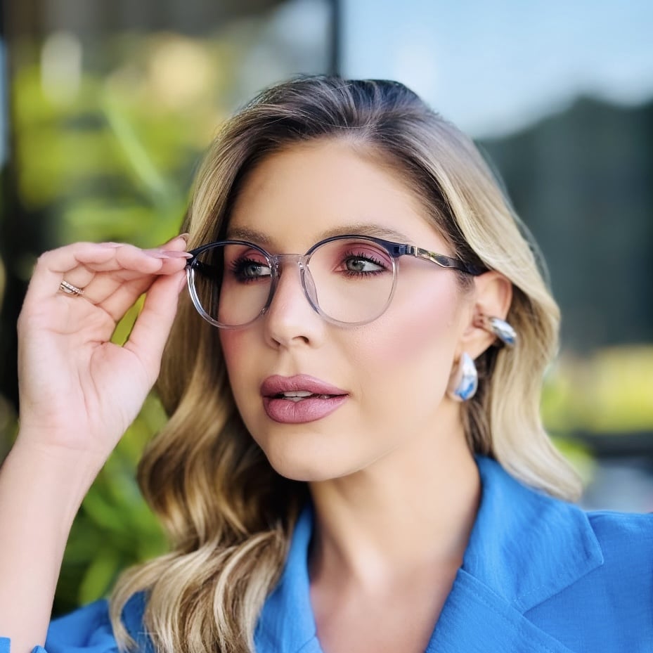 oticagriss oculos feminino clip on 2 em 1 redondo azul transparente 315 5 oticagriss oculos feminino clip on 2 em 1 redondo azul transparente 315 5