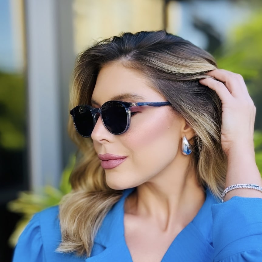 oticagriss oculos feminino clip on 2 em 1 redondo azul transparente 315 6 oticagriss oculos feminino clip on 2 em 1 redondo azul transparente 315 6