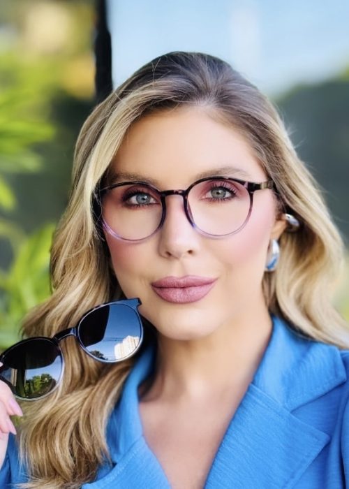 oticagriss oculos feminino clip on 2 em 1 redondo roxo 315