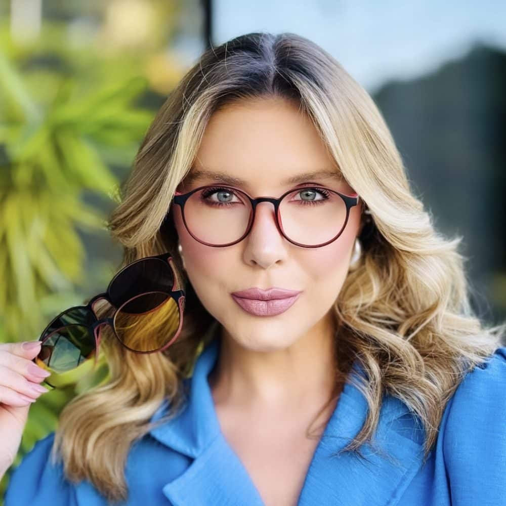 oticagriss oculos 3 em 1 clip on redondo preto e vermelho 427 oticagriss oculos 3 em 1 clip on redondo preto e vermelho 427