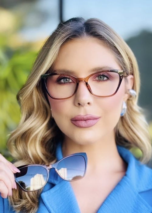 oticagriss oculos feminino 2 em 1 clip on gatinho marrom 425 1