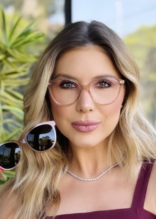 oticagriss oculos clip on 2 em 1 redondo rose 426