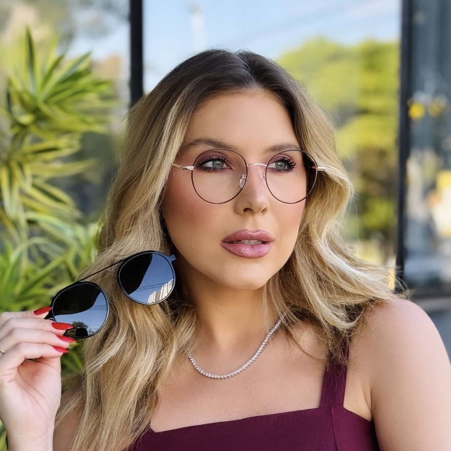 oticagriss oculos feminino clip on 2 em 1 redondo preto e rose 429 2 oticagriss oculos feminino clip on 2 em 1 redondo preto e rose 429 2
