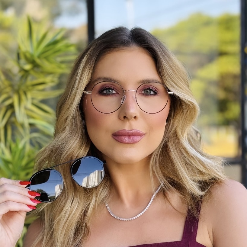 oticagriss oculos feminino clip on 2 em 1 redondo preto e rose 429 oticagriss oculos feminino clip on 2 em 1 redondo preto e rose 429