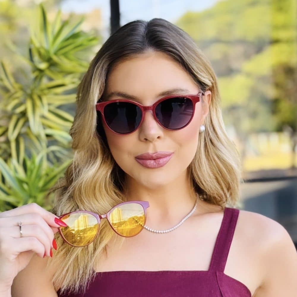 oticagriss oculos 3 em 1 clip on gatinho marsala 210 7