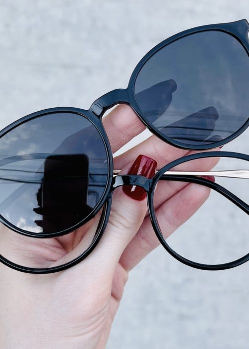 oticagriss oculos clip on 2 em 1 redondo preto 267