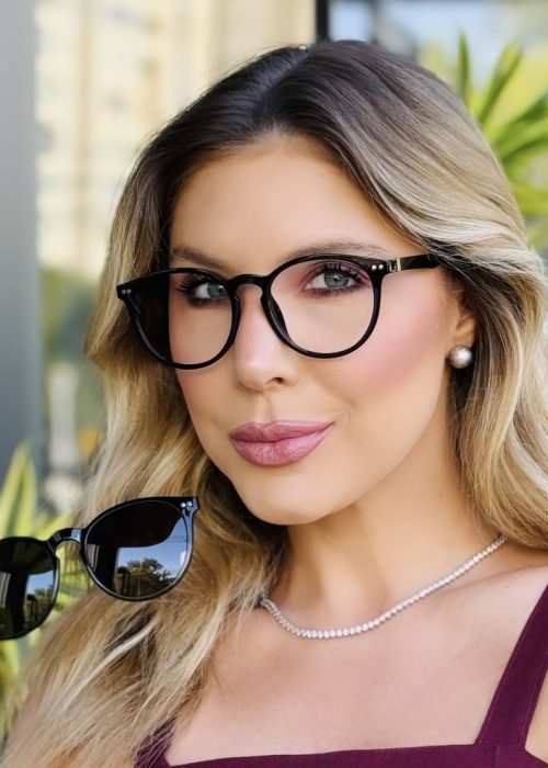oticagriss oculos clip on 2 em 1 redondo preto 434