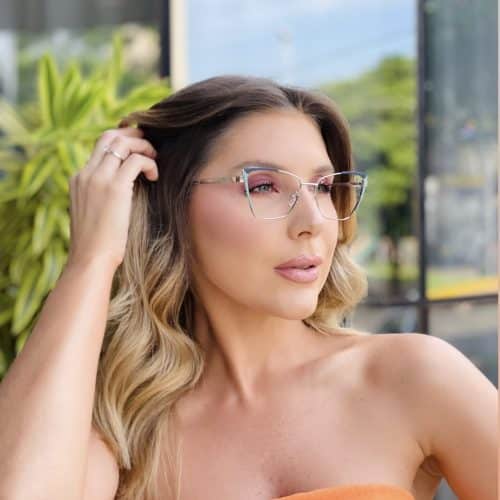oticagriss oculos de grau feminino gatinho azul e verde 446 1