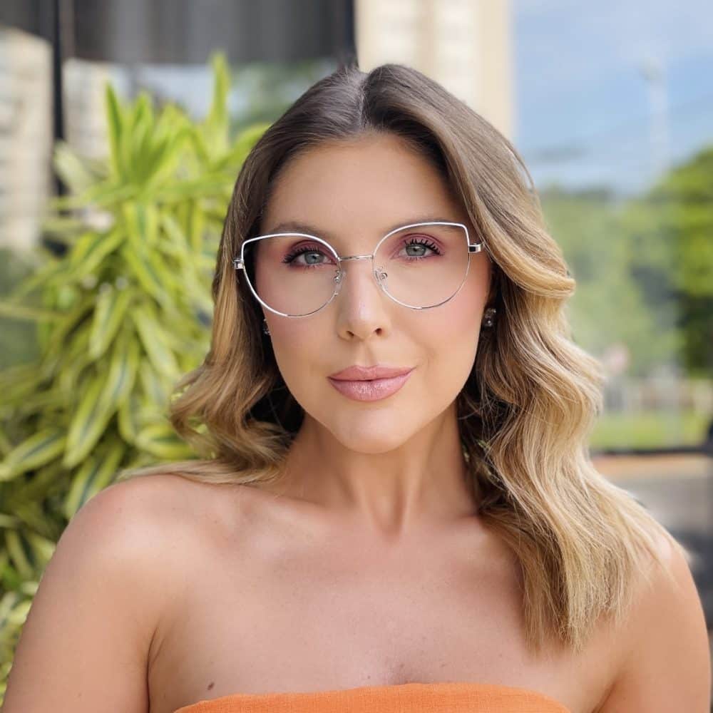 oticagriss oculos de grau feminino gatinho branco e prata 447 oticagriss oculos de grau feminino gatinho branco e prata 447