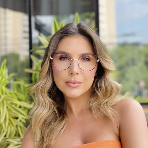 oticagriss oculos de grau feminino gatinho preto e dourado 447