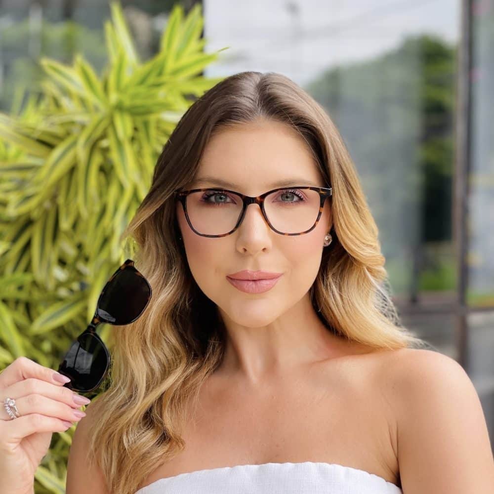 oticagriss oculos 2 em 1 clip on quadrado tartaruga 453
