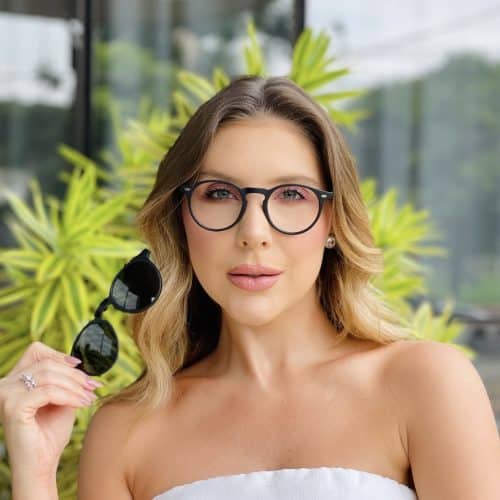 oticagriss oculos clip on 2 em 1 redondo preto 454