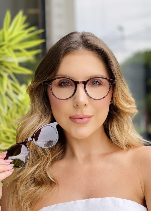 oticagriss oculos clip on 2 em 1 redondo rajado 457
