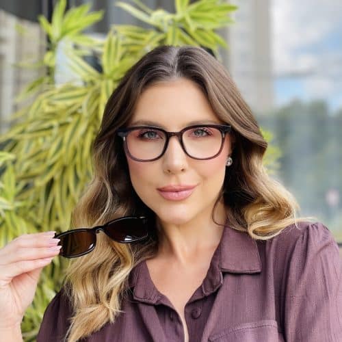 oticagriss oculos 2 em 1 clip on quadrado marrom 467